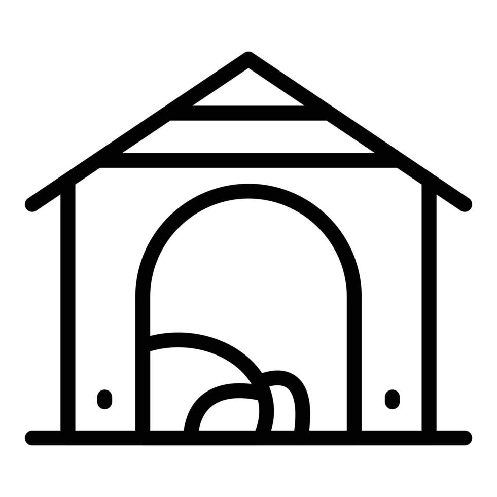 Doghouse kennel icon outline vector. Pet house vector