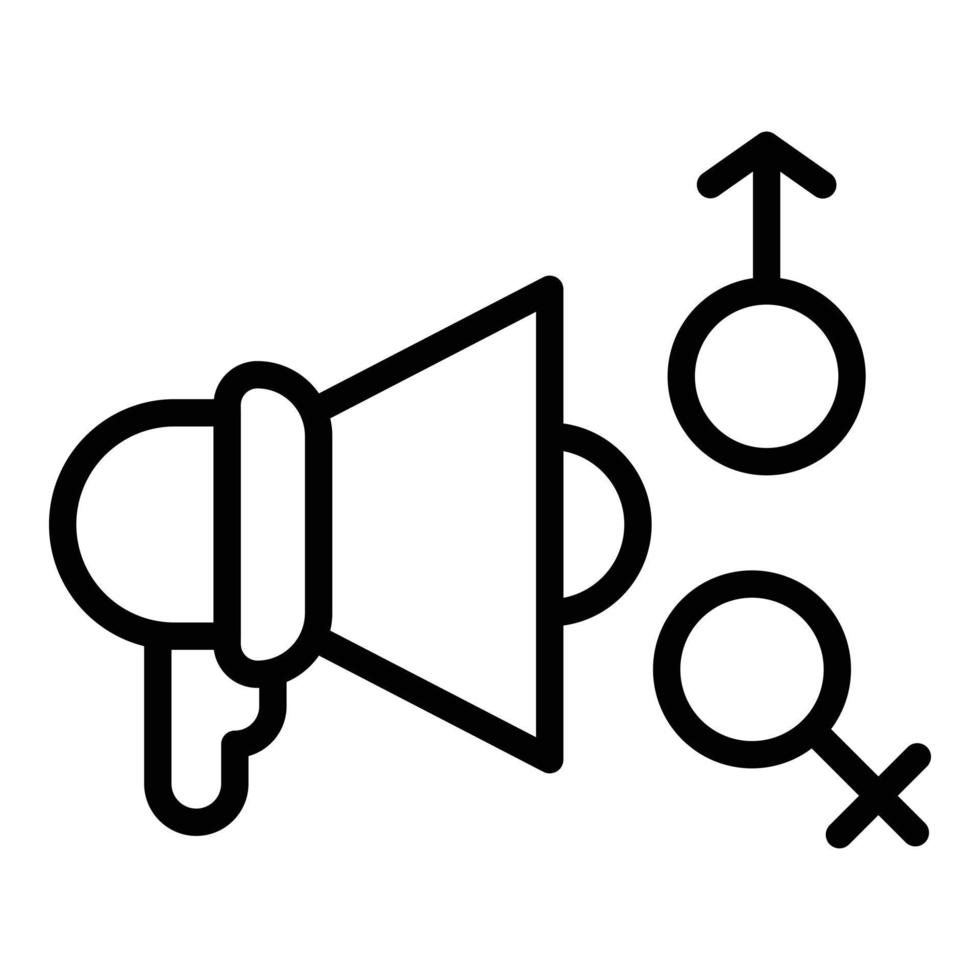 Gender megaphone icon outline vector. Loudspeaker protest vector