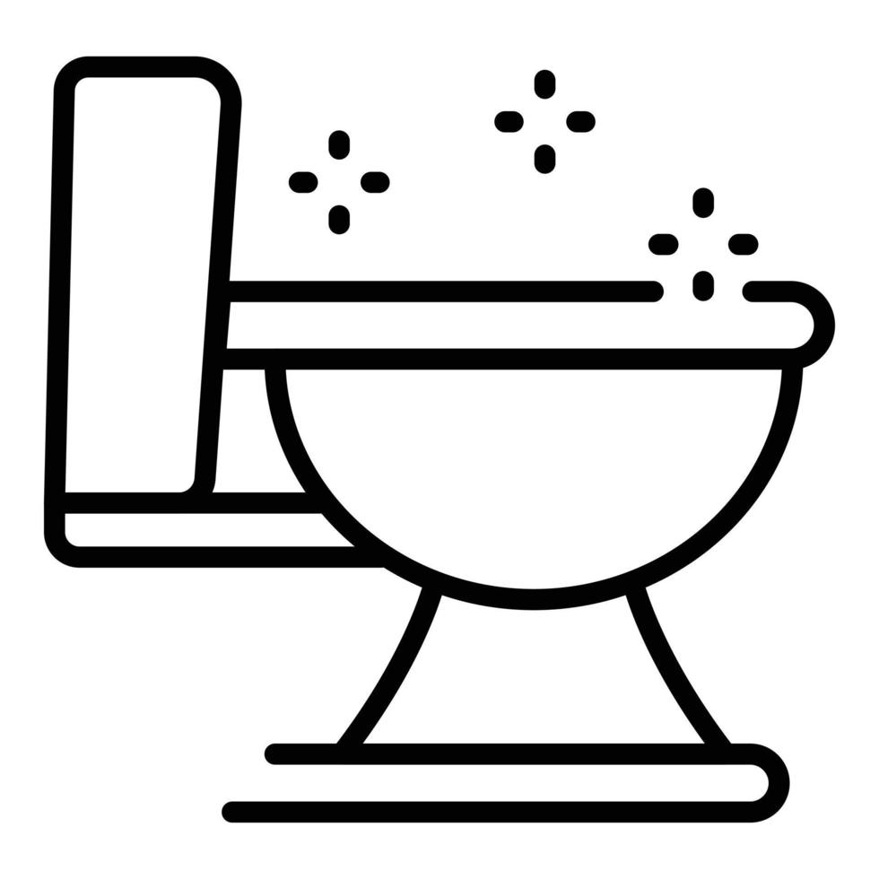 icono de baño limpio, estilo de esquema vector