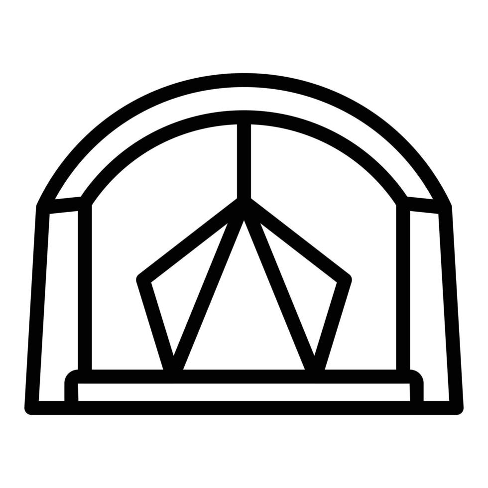 Campsite tent icon, outline style vector