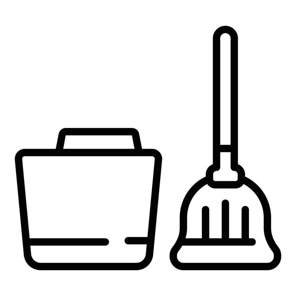 Cleaning mop icon, outline style vector