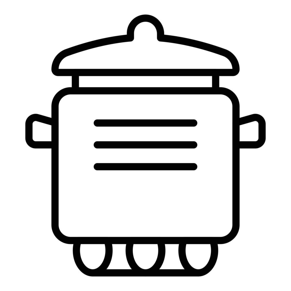 Cooking saucepan icon, outline style vector