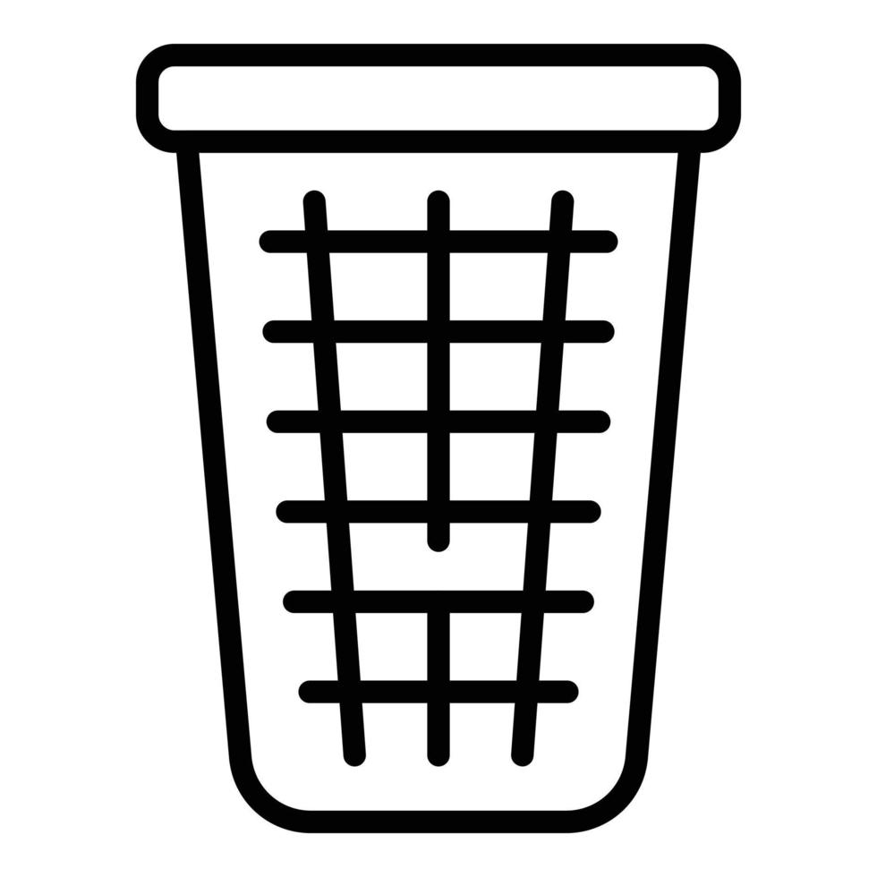 Dustbin icon, outline style vector