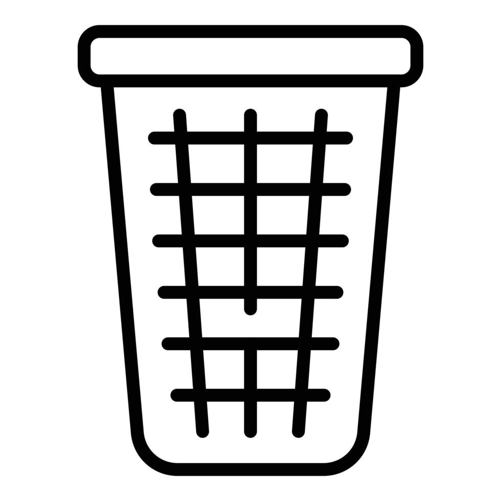 Dustbin icon, outline style vector