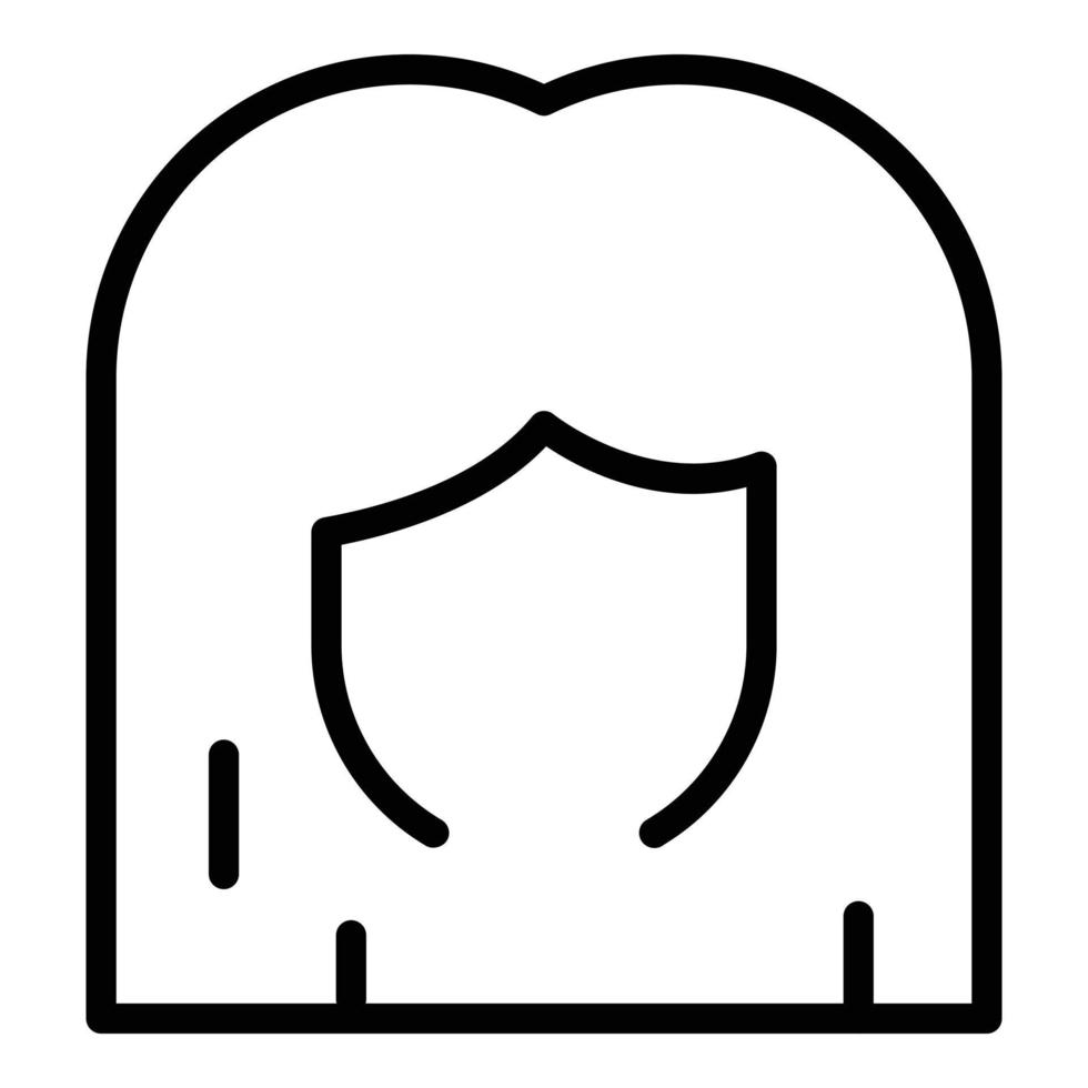 Long wig icon, outline style vector