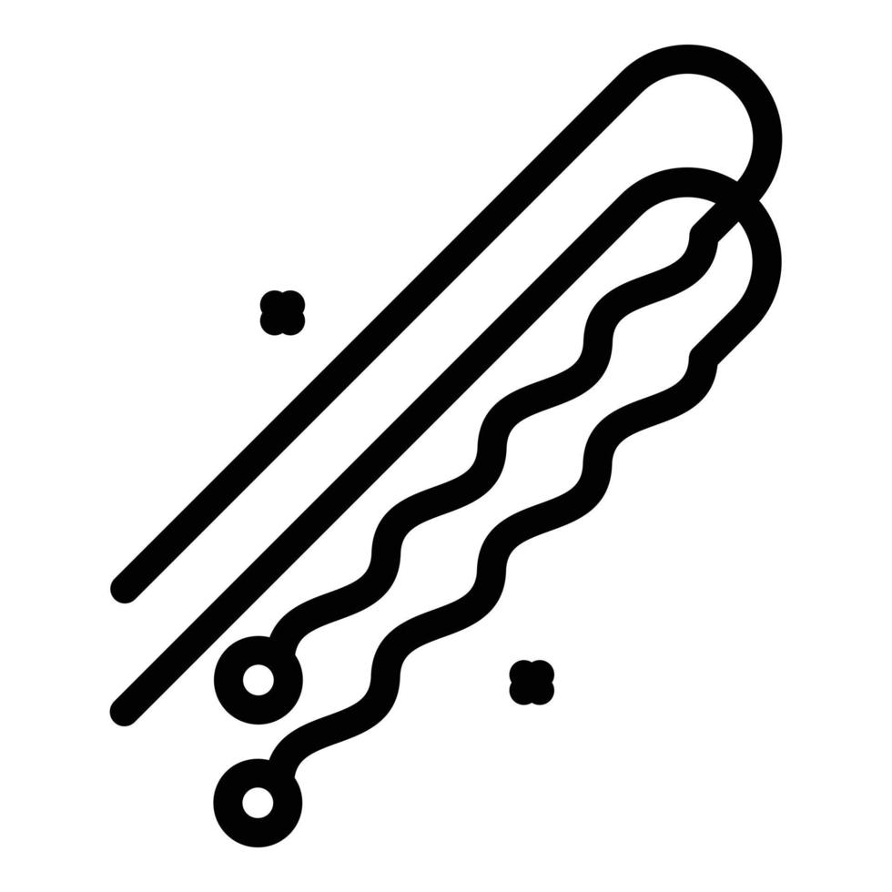 icono de clip de peinado, estilo de esquema vector
