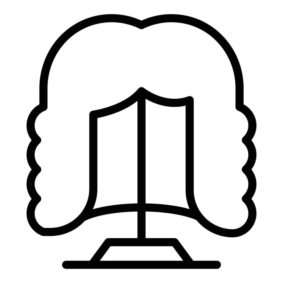 Style wig icon, outline style vector