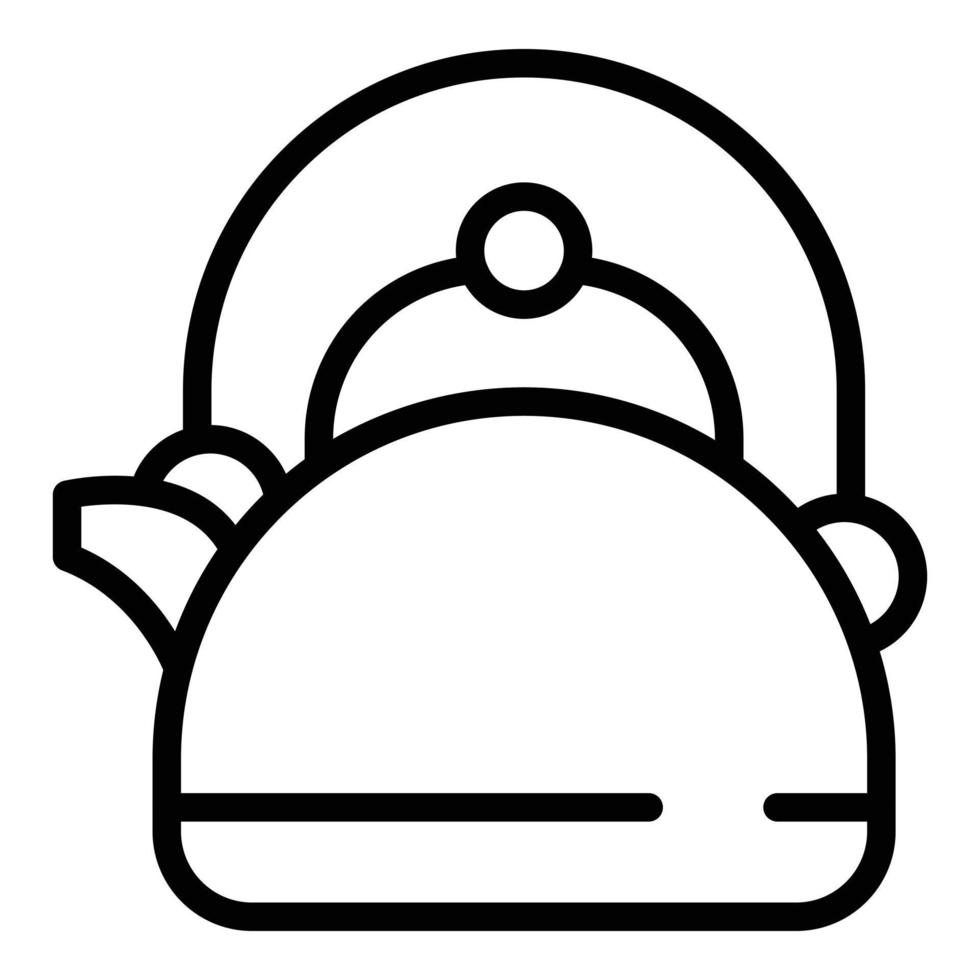 Campsite kettle icon, outline style vector