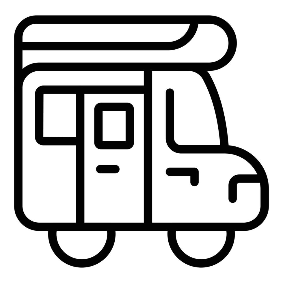 icono de autocaravana, estilo de contorno vector