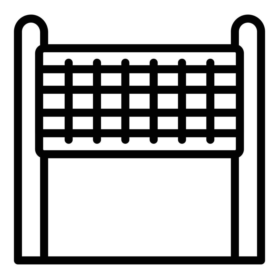 Campsite volleyball net icon, outline style vector