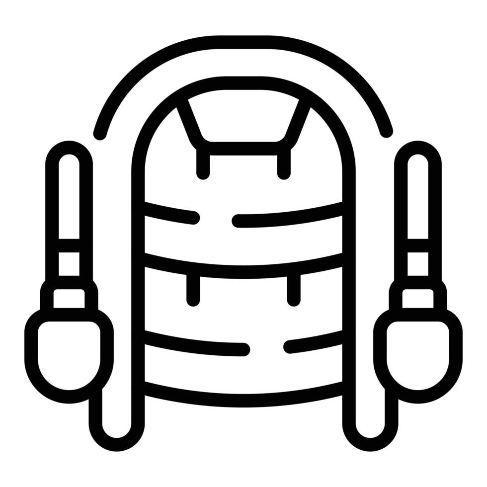 Campsite boat icon, outline style vector