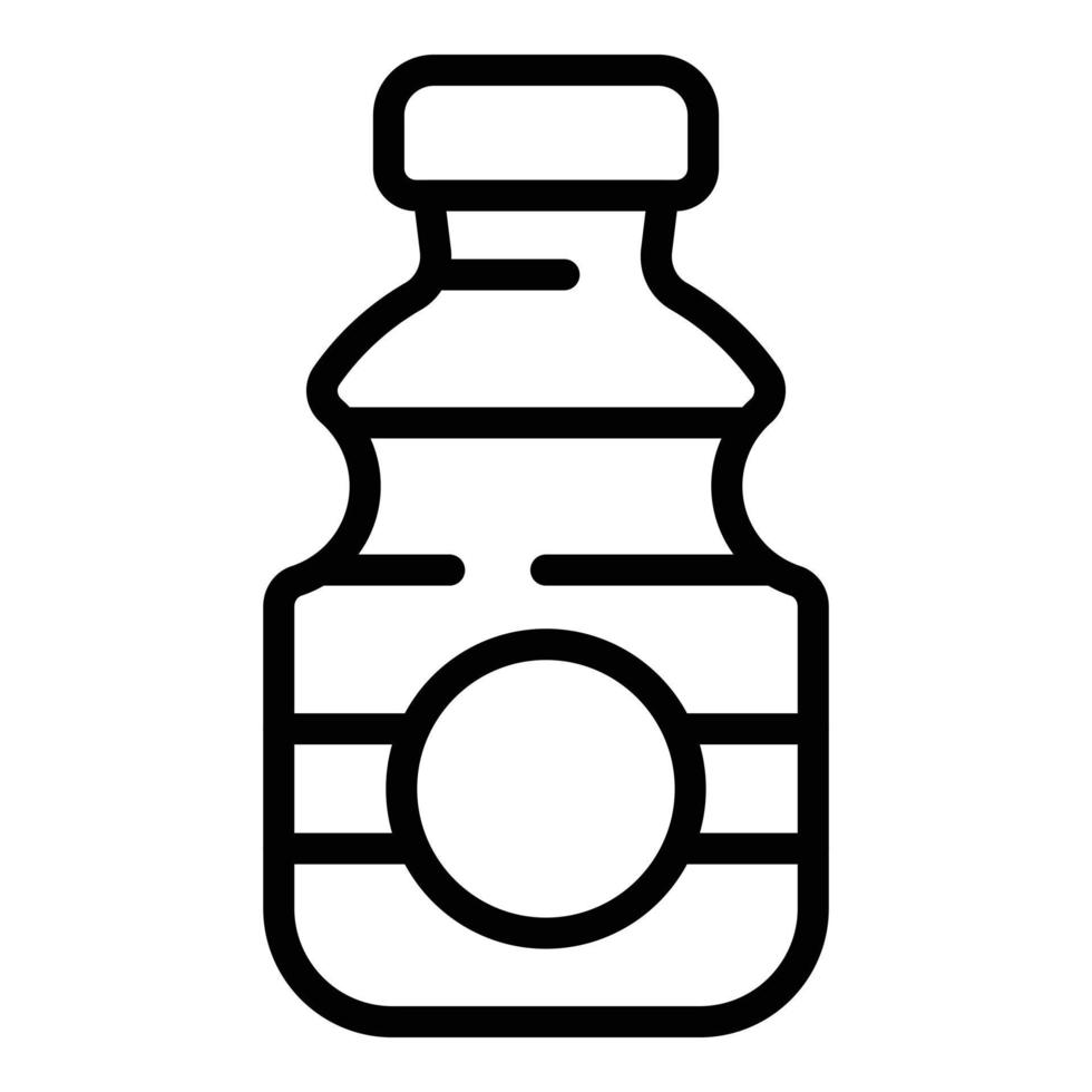 Campsite water flask icon, outline style vector