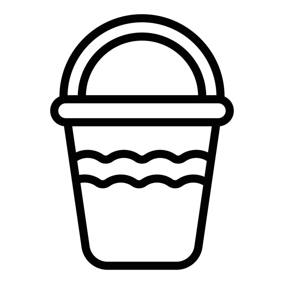 Campsite bucket icon, outline style vector