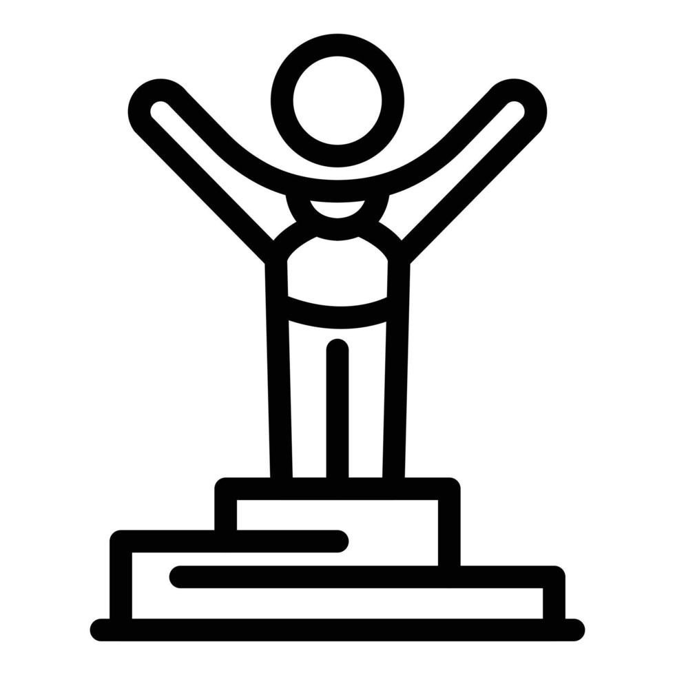 Runner winner icon, outline style vector