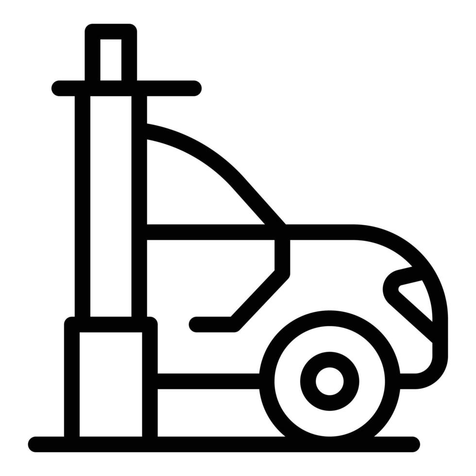 vector de contorno de icono de parada de estacionamiento de automóviles. barrera de acceso