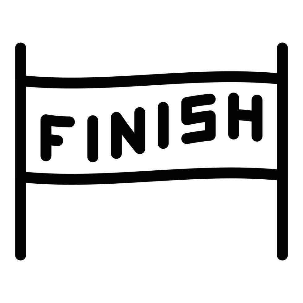 Finish banner icon, outline style vector