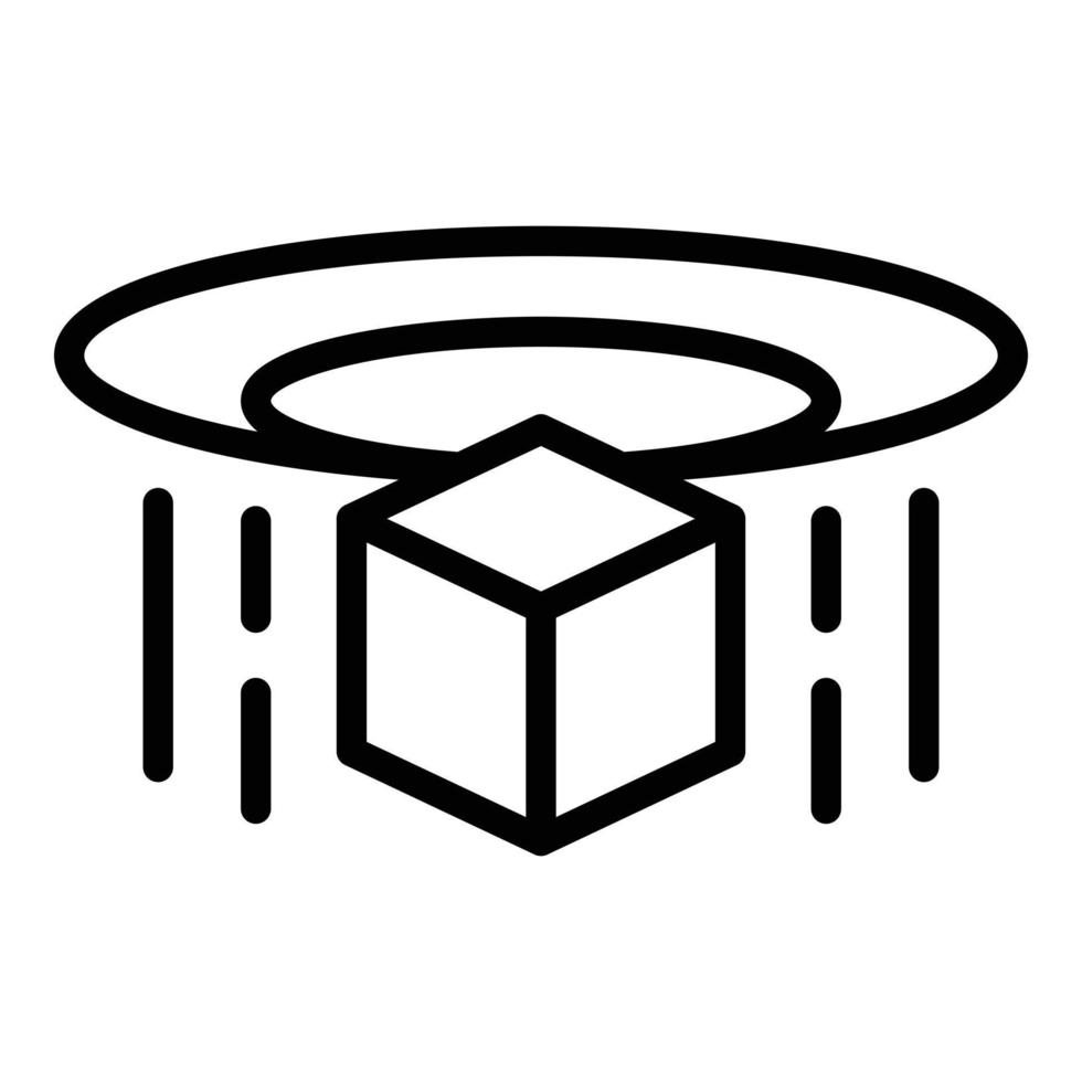 Hologram projection ar icon, outline style vector