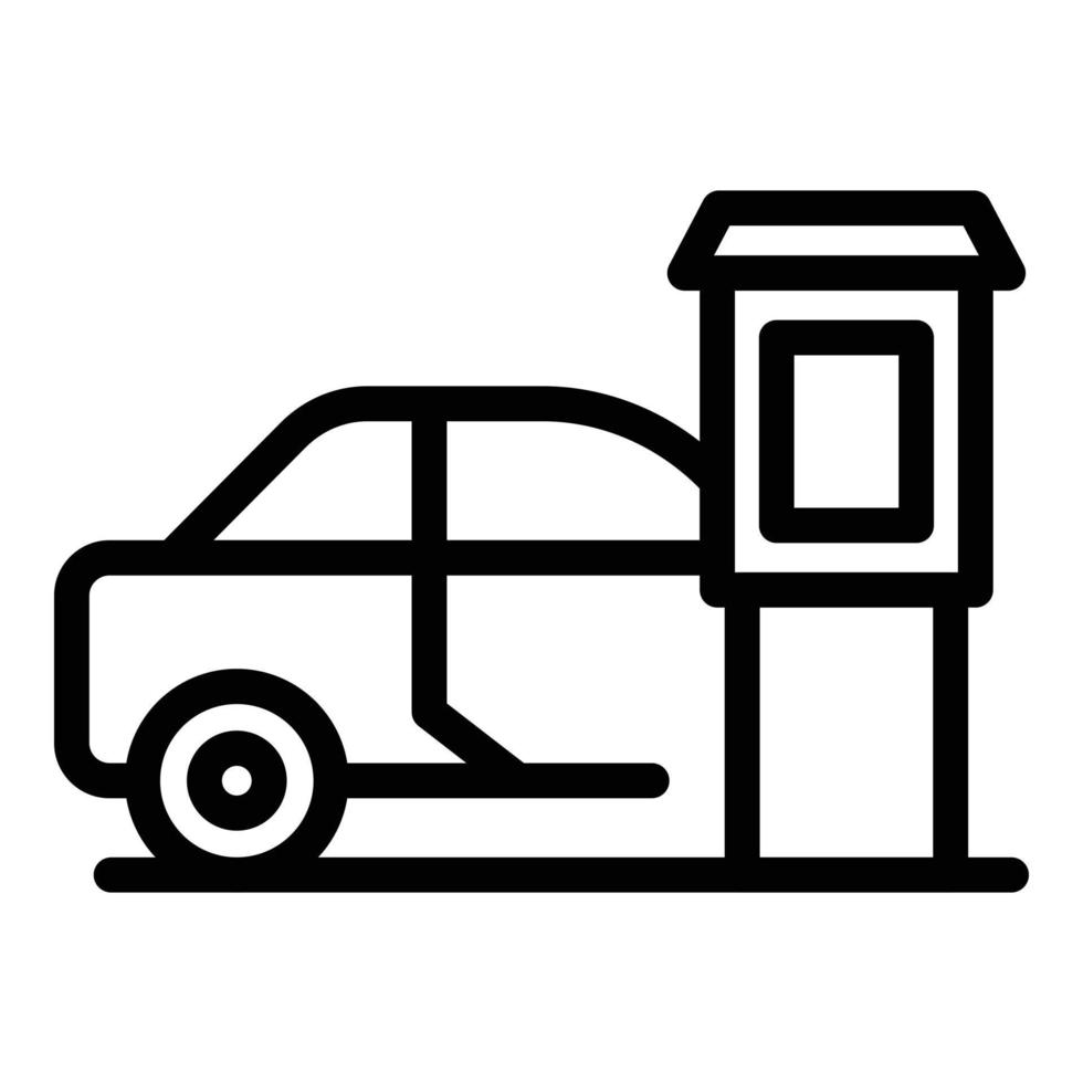 vector de contorno de icono de puerta de carretera de coche. cabina de peaje