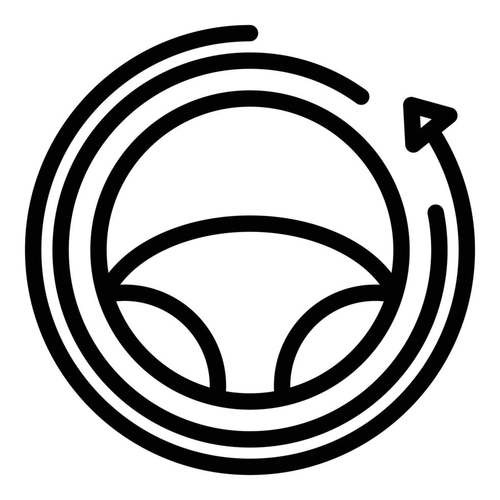 vector de contorno de icono de volante de coche. conducción automática