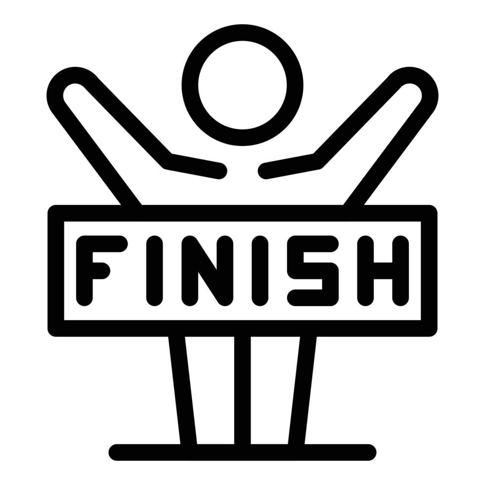 Runner finish winner icon, outline style vector