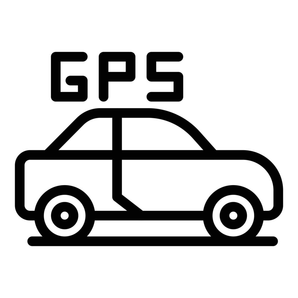 vector de contorno de icono de gps de coche. navegación de la ciudad