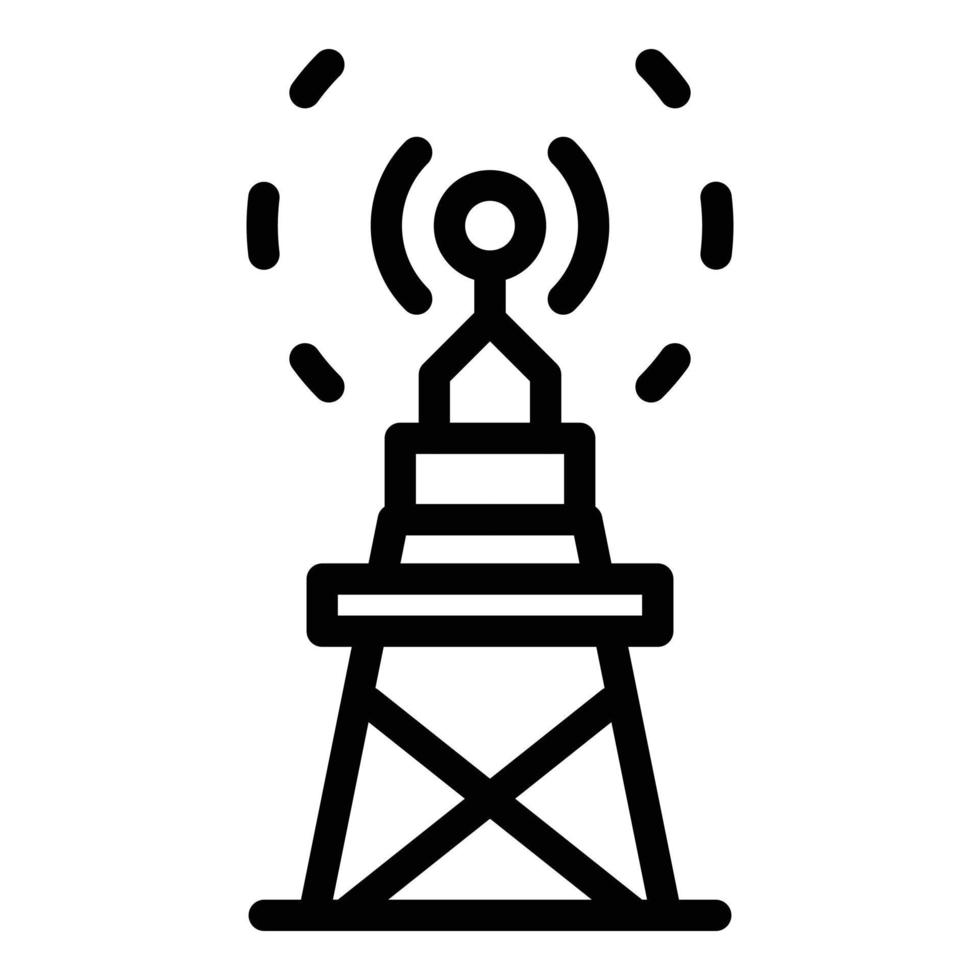 Radio tower icon outline vector. Broadcast transmission vector