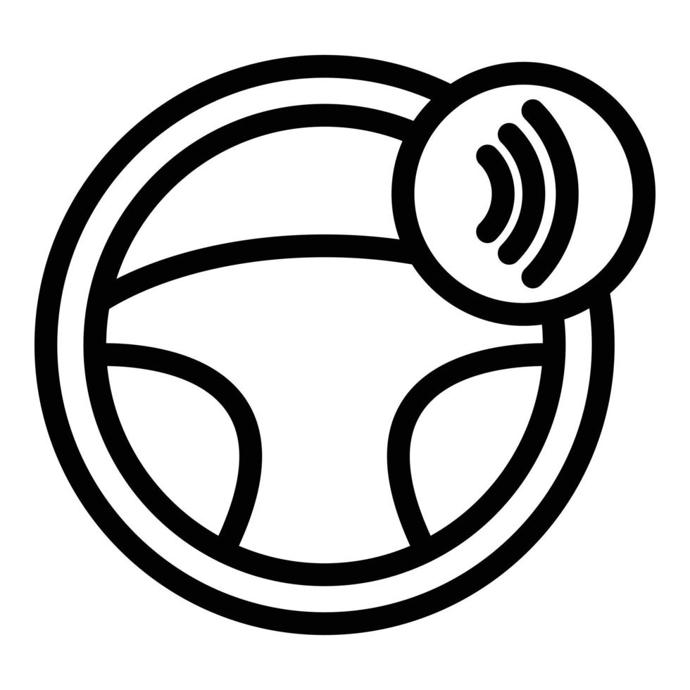 Wireless steering wheel icon outline vector. Car navigation vector