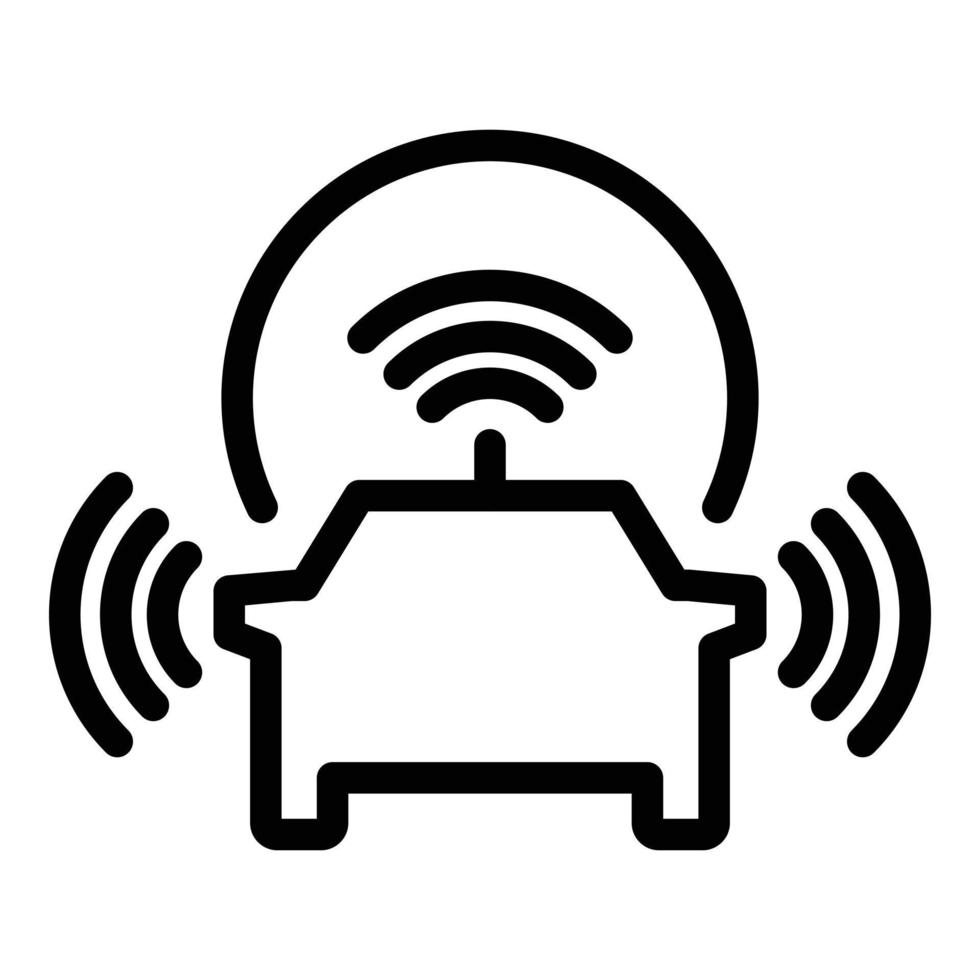 Car multi sensor icon outline vector. Front road vector