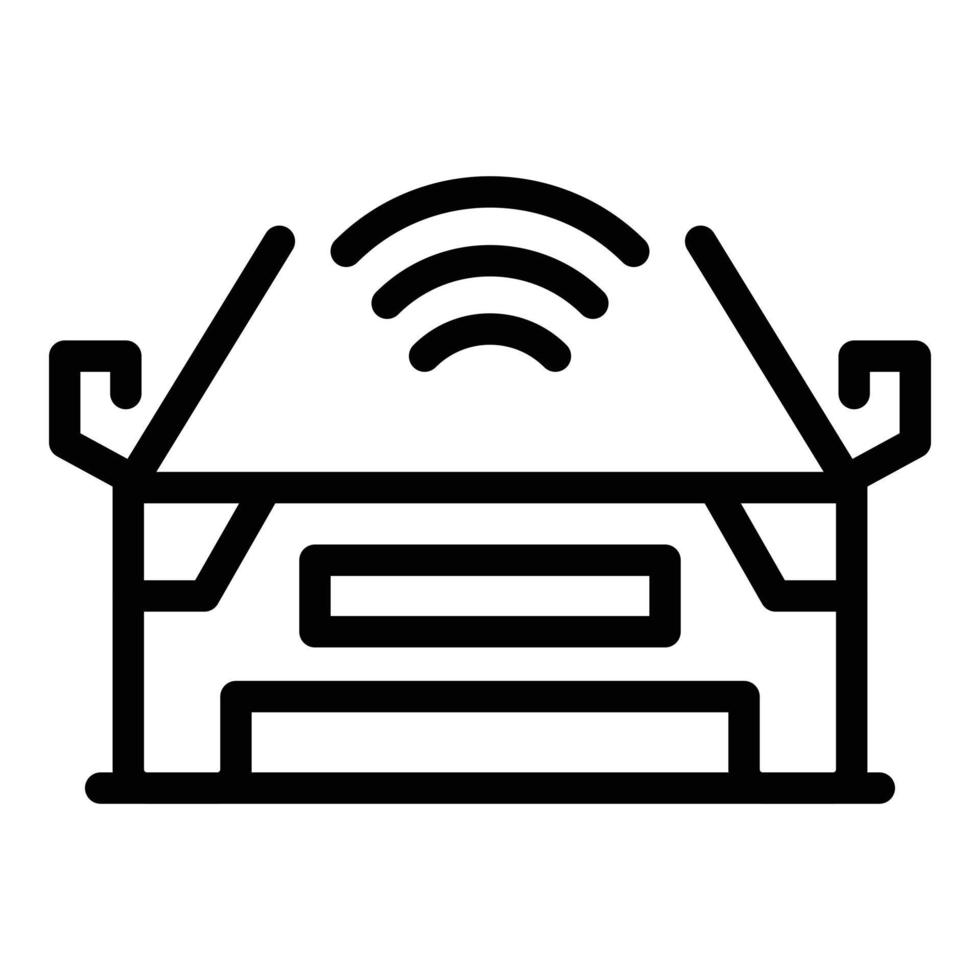 Car wifi icon outline vector. Auto signal 15912367 Vector Art at Vecteezy