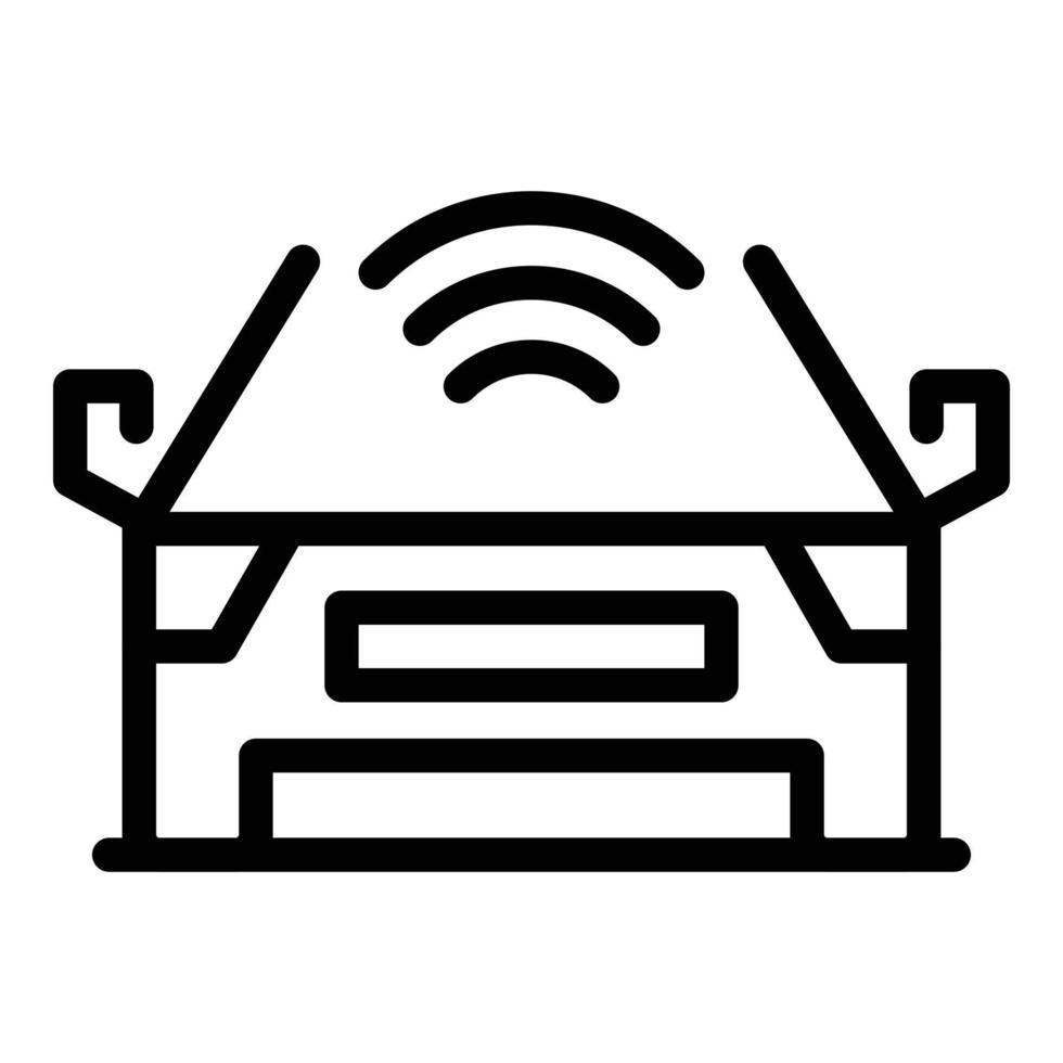 Car wifi icon outline vector. Auto signal vector