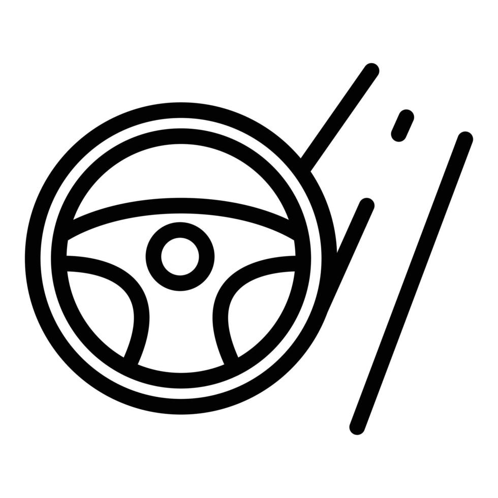 vector de contorno de icono de volante deportivo. conducir coche