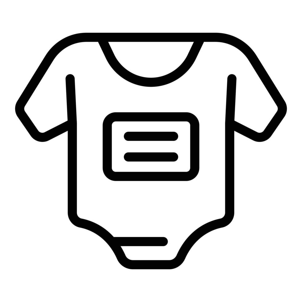 icono de ropa nueva de bebé, estilo de esquema vector