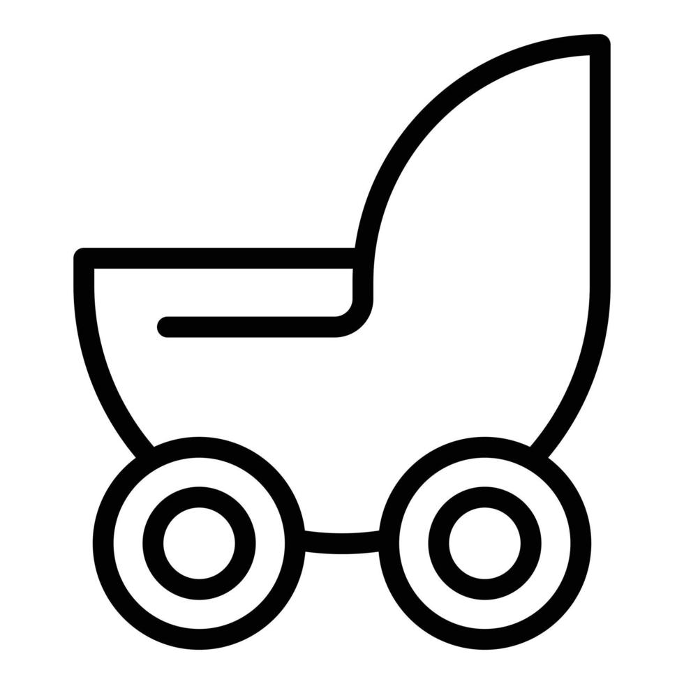 icono de cochecito de maternidad, estilo de contorno vector