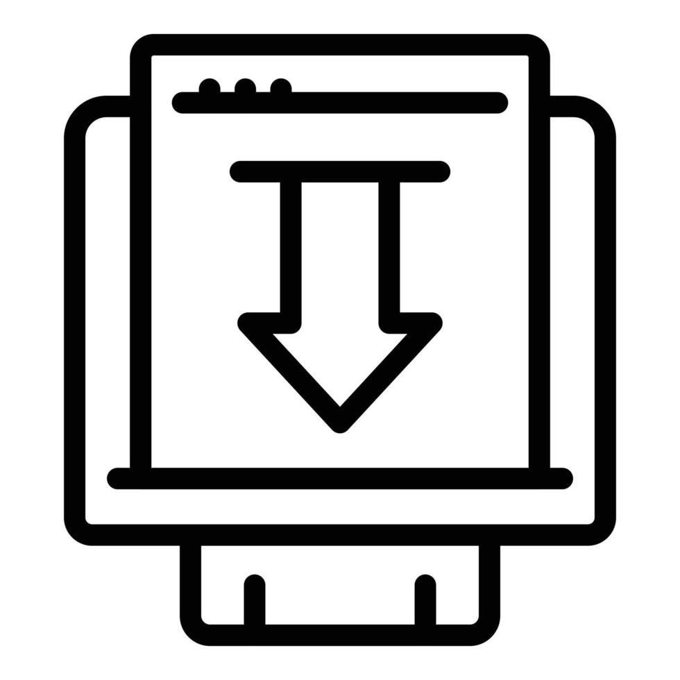 Download search engine icon, outline style vector