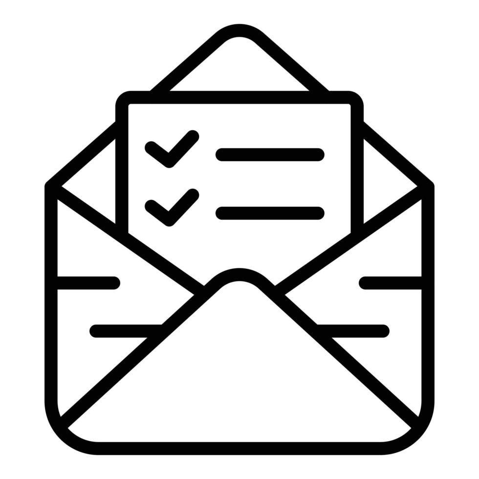 Regulated products mail paper icon, outline style vector
