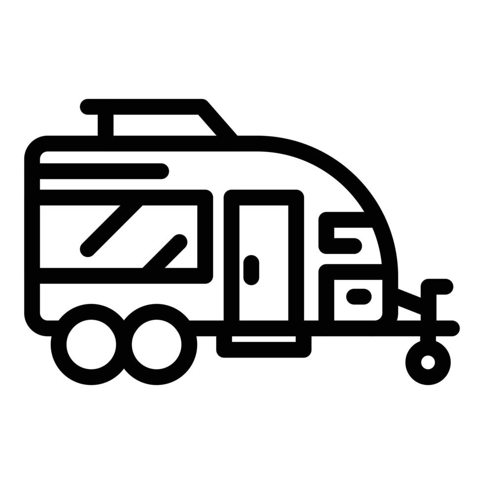 Expedition trailer icon, outline style vector