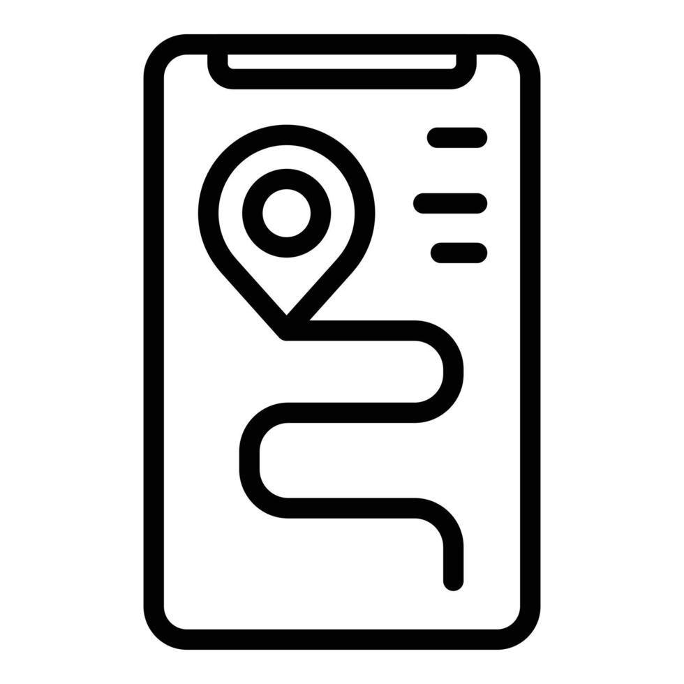 Smart navigation car icon, outline style vector