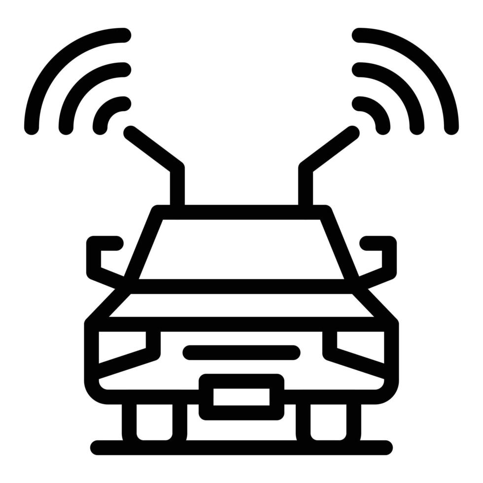 Autonomous vehicle icon, outline style vector