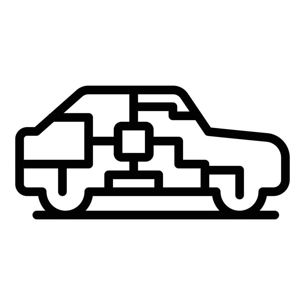 Smart auto icon, outline style vector