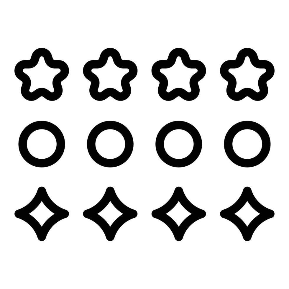 Perfectionism stars icon, outline style vector