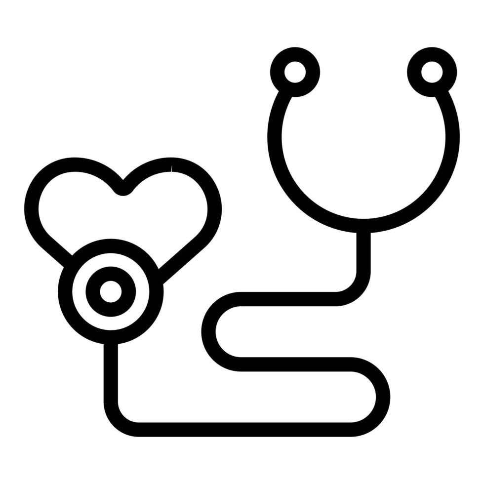 Stethoscope icon, outline style vector