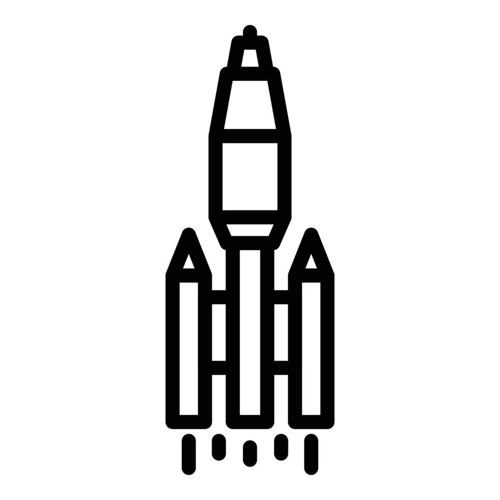 Exploration rocket icon, outline style vector