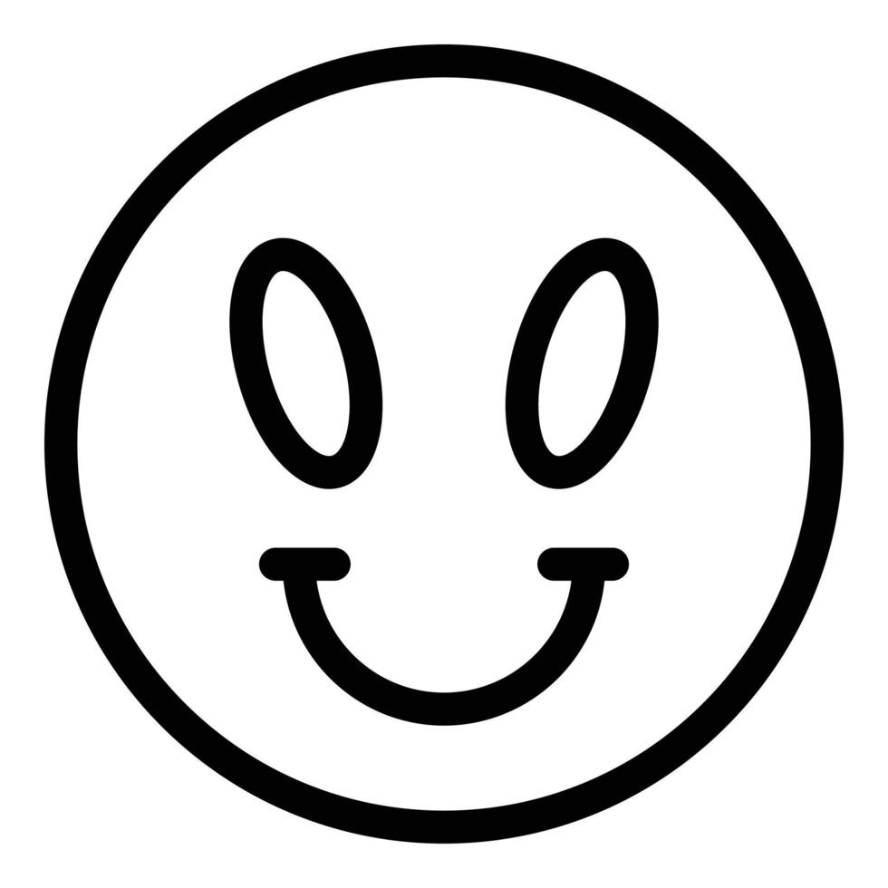 Alien emoji icon, outline style vector