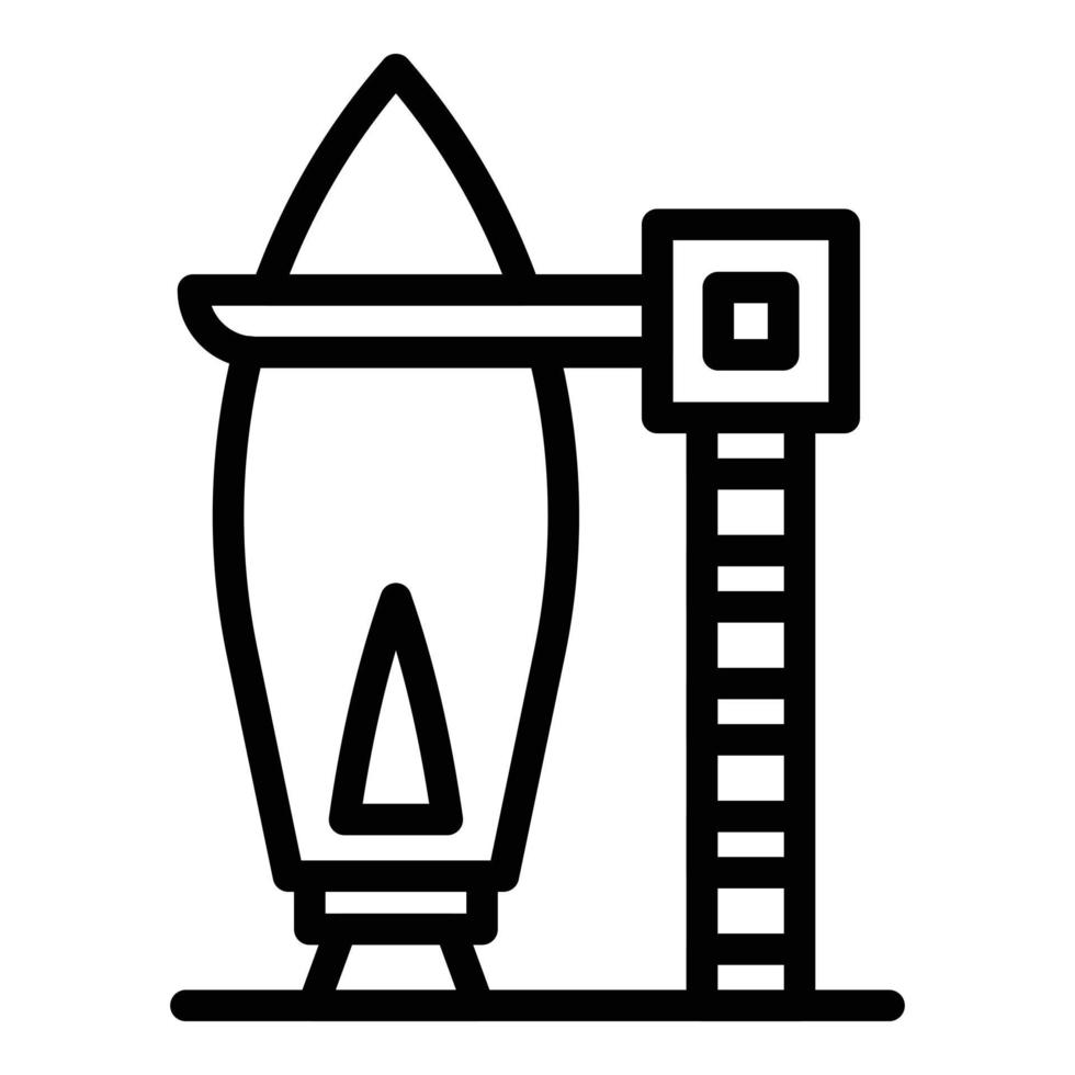 Launch starship icon, outline style vector