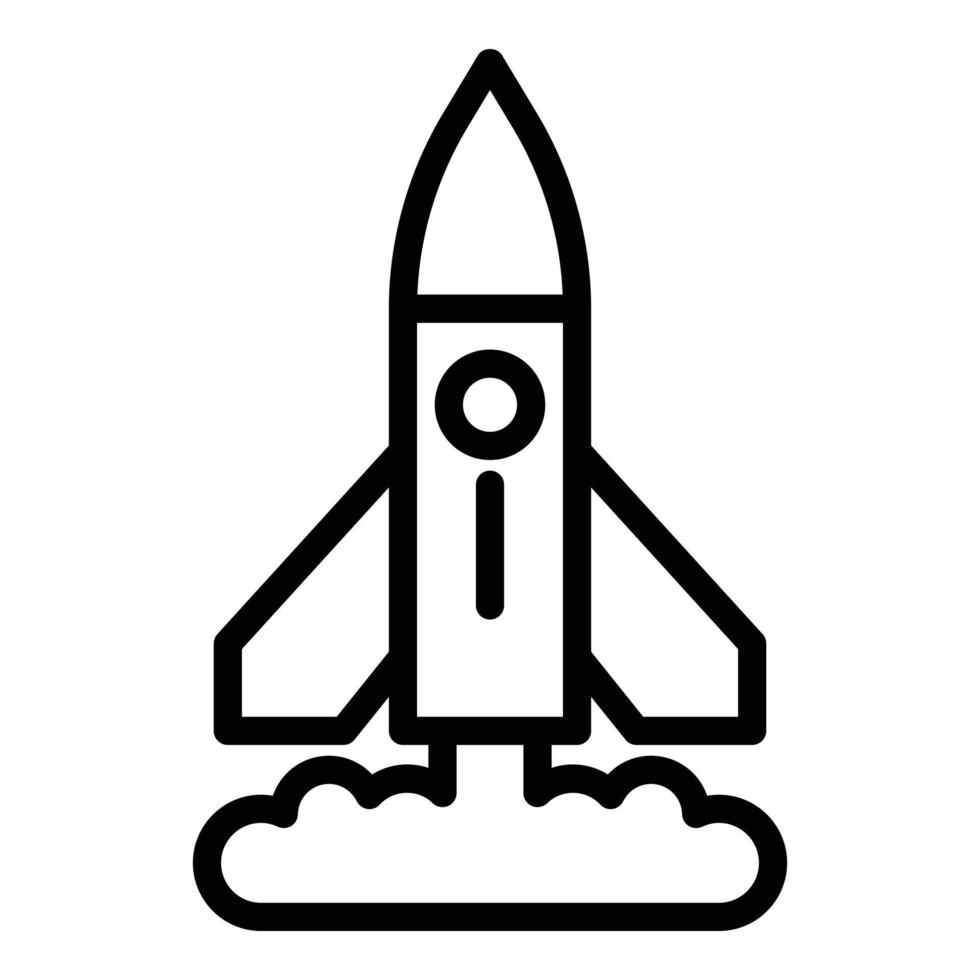 Rocket smoke icon, outline style vector