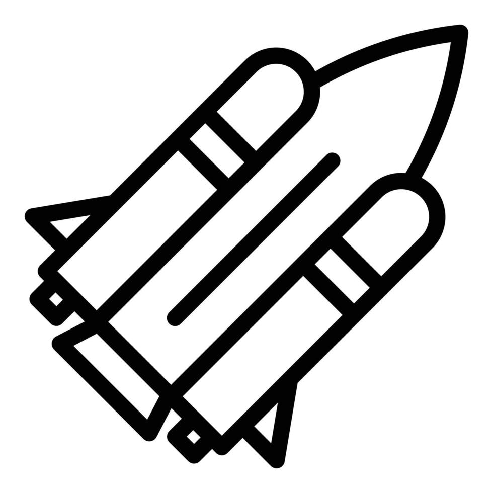 Fast space shuttle icon, outline style vector