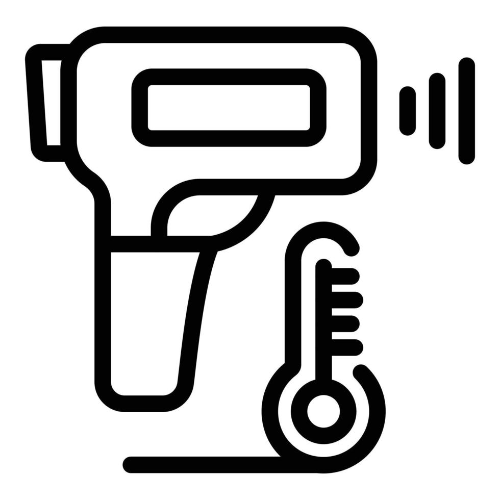 Laser thermometer icon, outline style vector