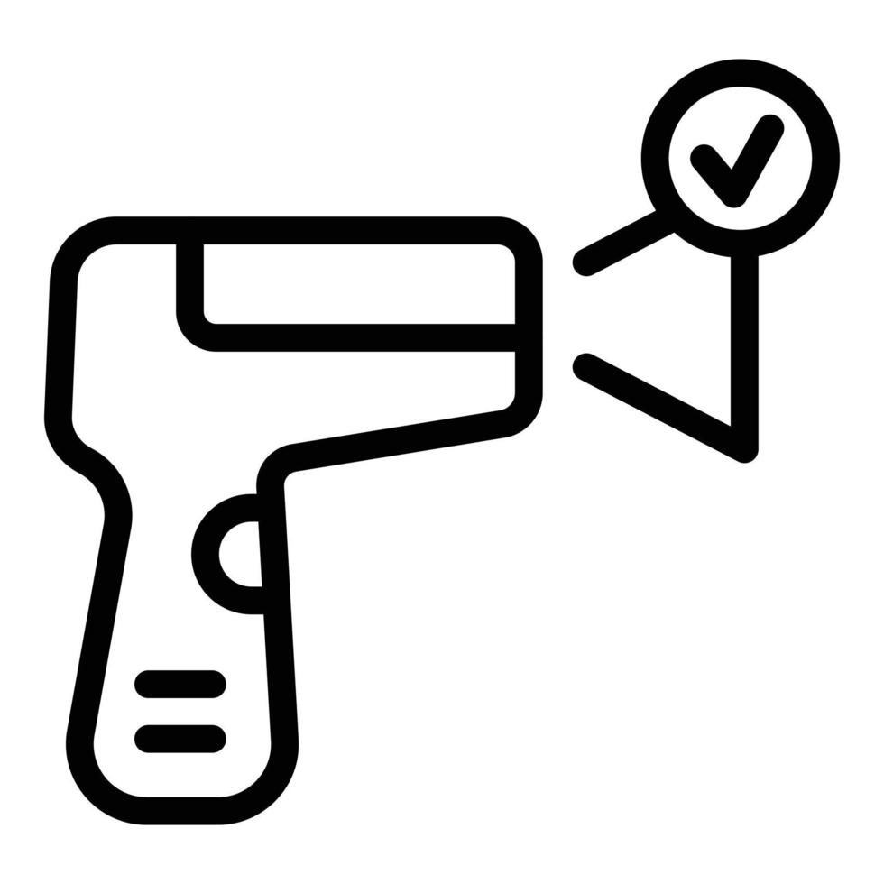 Laser thermometer illness icon, outline style vector