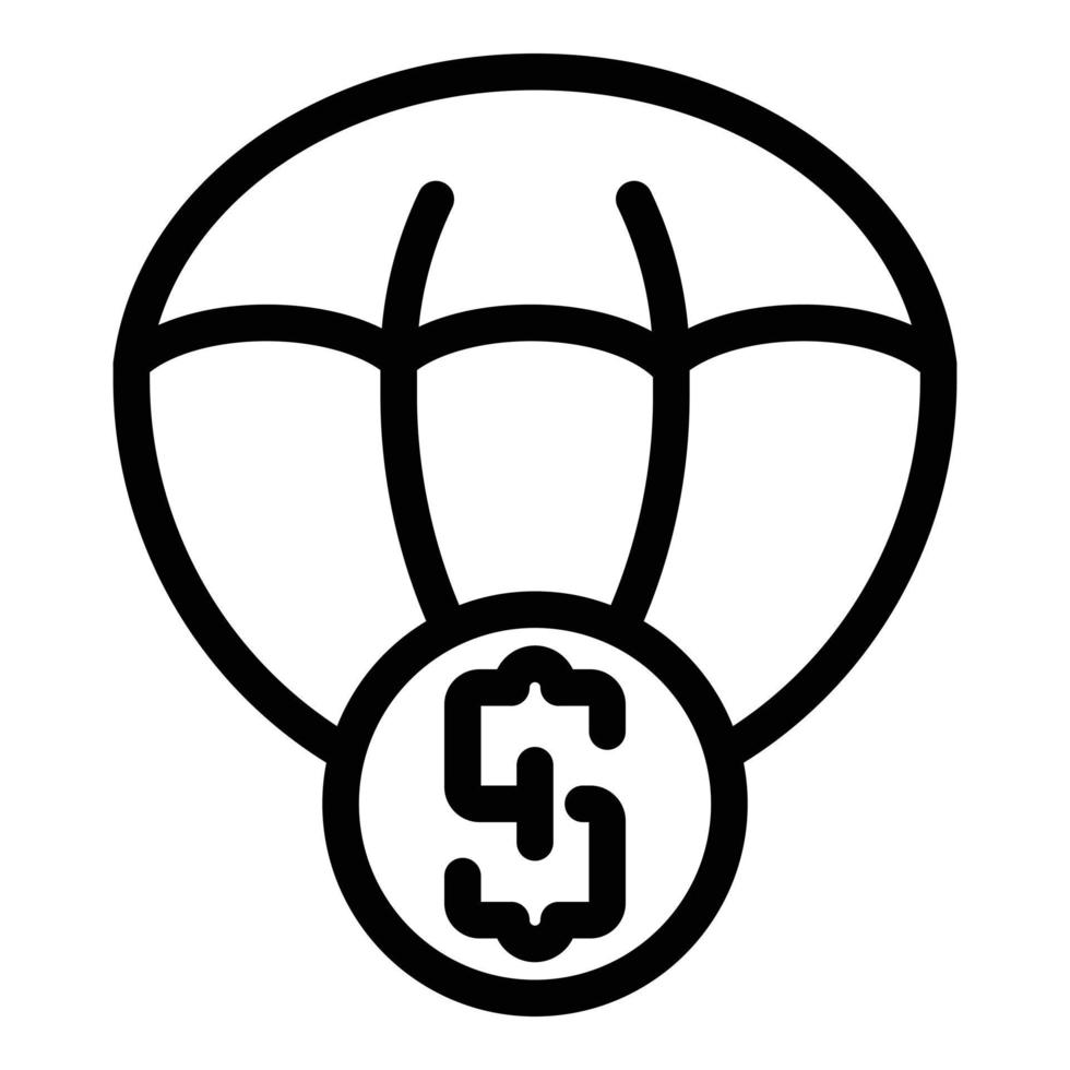 icono de dinero de caridad, estilo de contorno vector