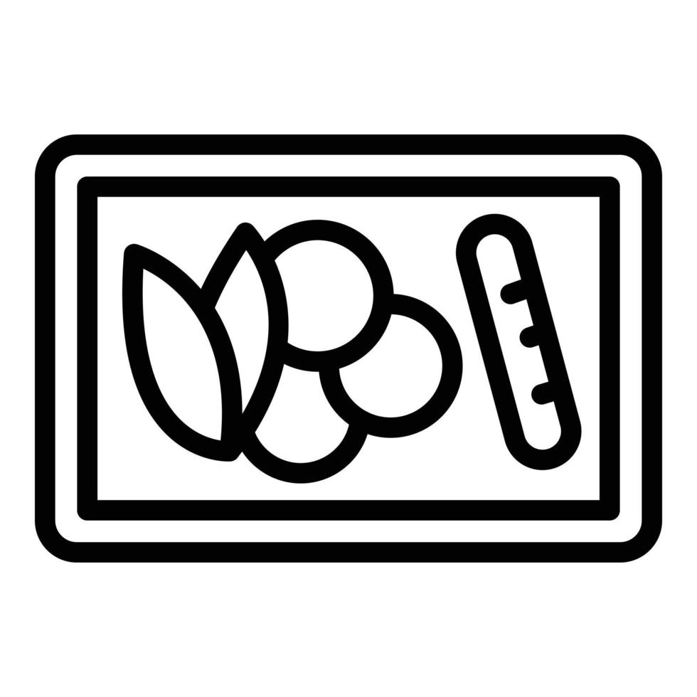Food tray icon, outline style vector